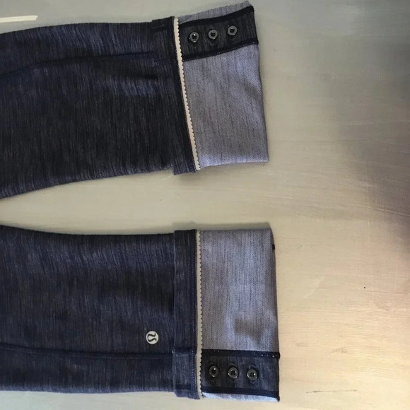 Lululemon Ride On Fold Cuff Hem Leggings Womens Denim Luon Reflective Crop SZ 6 - Picture 6 of 14